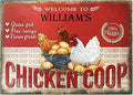 Personalized Fluffy Butt Hut Chicken Coop Sign, Custom Farmhouse Metal Sign with Spoiled Hens Wall Art, Funny Backyard Chicken Decor for Coop, Barn, Farm, Rustic Vintage Style DS10