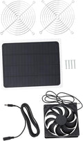 ibasenice 1set Solar Powered Fan for Chicken Coop Small Cooling Fan High Efficiency Solar Panel for Greenhouse Rv and Camping Use