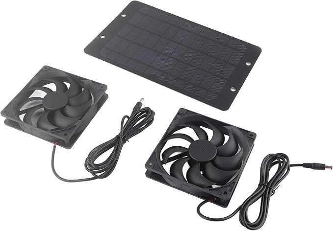 ‌shenruifa 10W Solar Greenhouse Fan Kit - 800mA Solar Ventilation Exhaust for Outdoor Sheds