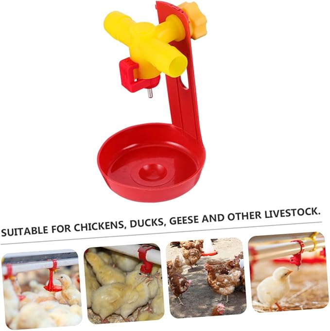 10Pcs Poultry Nipples Water Dispenser for Chickens Ducks and Geese Unique Design with Ball Drinker Automatic Hydration System for Livestock Bright Color for Easy