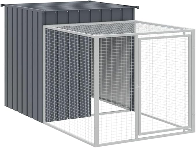 Extra Large Outdoor Chicken Cage 43.3x400.4x43.3 in Anthracite Galvanized Steel Hen House Run Coop with Secure Latches & Mesh Ventilation for Backyard Poultry, Modern Style