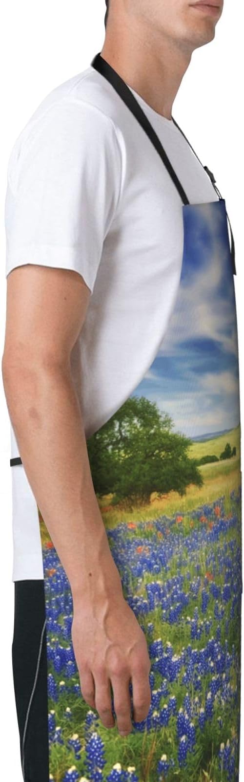 Kitchen Aprons for Men Women Waterproof Apron with 2 Pockets Whale Tail Apron Adjustable Bib Aprons