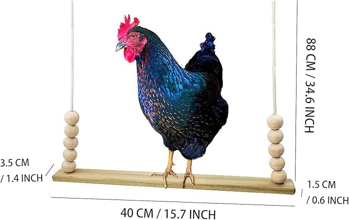 Bird Swing Wooden Hanging Chicken Swing Stand Suspension Bridge Budgie Climb Chew Toys Roosting Bar Coop Brooder Entertainment Toys Birdcage Accessories