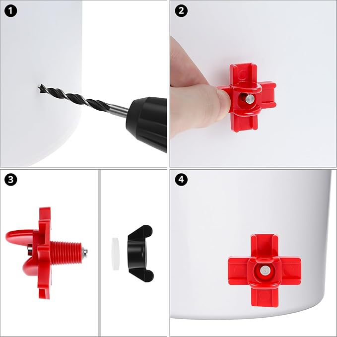 QWORK Horizontal Chicken Nipples Waterer, 20 Sets Automatic Poultry Water Feeder, Side Mount Poultry Water Nipple Waterer Drinker, Chicken Water Feeders