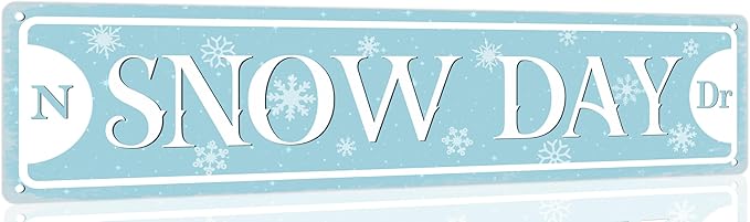 Snow Day Metal Tin Sign Christmas Plaque Sign Vintage Wall Decoration Home Bar Kitchen Cafe Bar Farmhouse Wall Art Sign 4x16 Inch