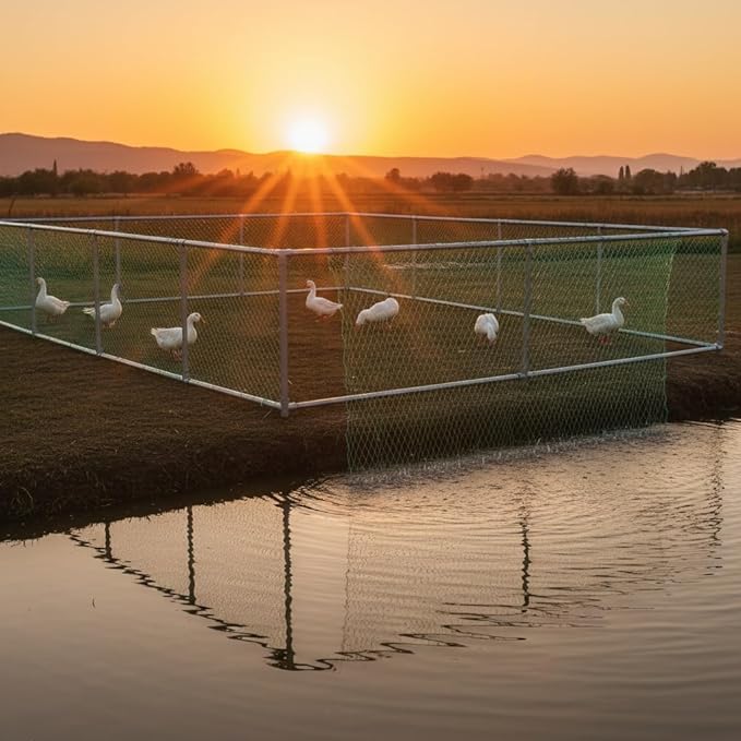 Garden Netting, 25' x 50' Heavy Duty Bird Netting Deer Fence Net, 1.6" Mesh Poultry Netting for Chicken Coop, Run & Garden, Protect Fruit Trees, Vegetables from Birds, Deer, Squirrels