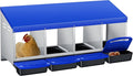 Chicken Nesting Box, 4-Hole Wall Mount Metal Chicken Nesting Box with Rollout Egg Collection & Easy-Clean Pull Out Tray, Roll Away Hen Roosting Boxes
