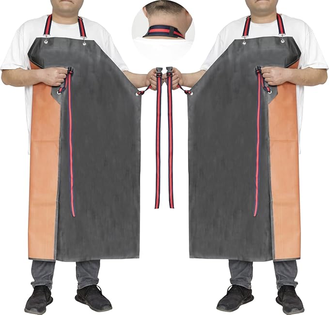 Thick Rubber Apron,Professional Waterproof Chemical Oil Resistant Aprons for Dishwashing,Dog Grooming,Butcher(2 pack)