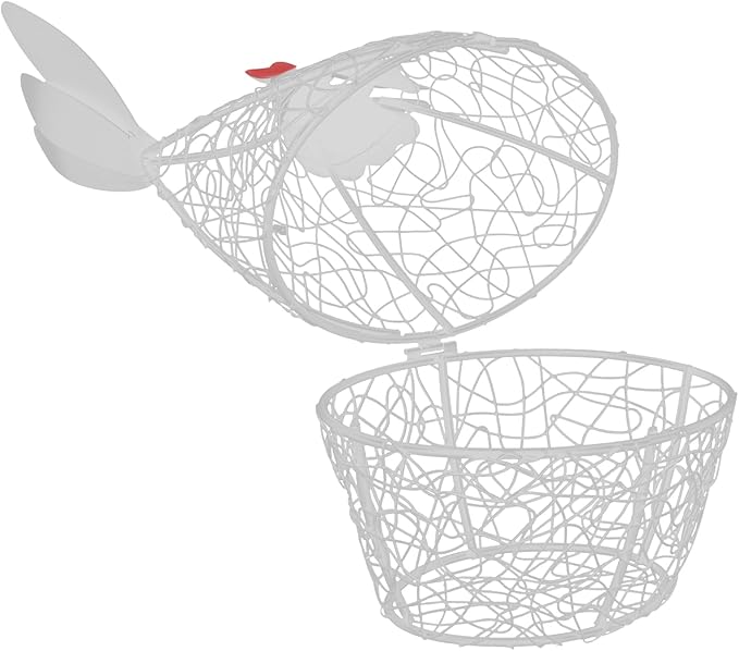 ABOOFAN Wire Basket for Eggs Chicken Egg Basket 1/2 Dozen Farm Fresh Egg Holder with Hen Design 4.72X9.84X4.72 Inches Kitchen Storage Organizer for Collecting and Display