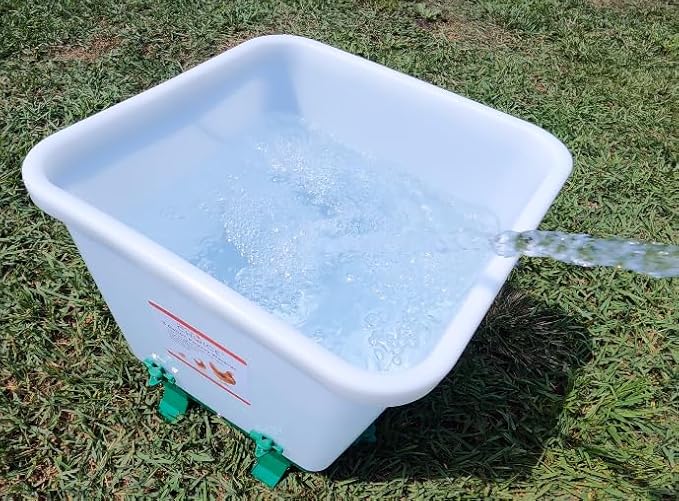 Hen's Choice 5 Gallon Chicken Waterer with 8 Drinker Nipples, Anti-Roost Lid, Top Fill Design, Heavy Duty Legs