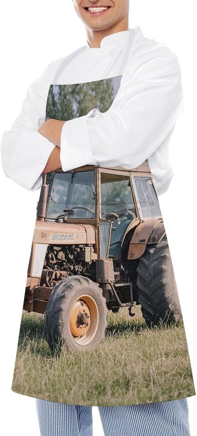 Waterproof Apron Adjustable Bib Aprons with Pockets Orange Cat Sleeping Apron Kitchen Aprons for Women Men