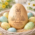 Personalized Wooden Easter Egg – Custom Engraved Bunny Name Egg, Baby First Easter Keepsake Gift, Rustic Wood Bunny Decor, Cute Basket Stuffer for Kids, Spring Holiday Gift for Baby Boy Girl/8