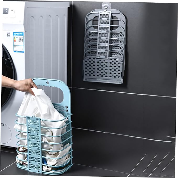 PRETYZOOM Foldable Sky-blue Fruit and Vegetable Storage Basket Wall-mounted Organizer for Laundry and Sundries Small Easy to View Design Multifunctional Chicken Feeding Toy