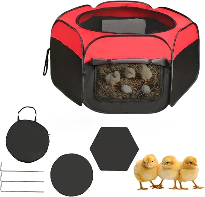 Chicken Brooder Box,Upgrade Double Door Brooder Box Starter Brooder Kit Pop-Up Chicken Supplies Brooding Up to 15 Baby Chick, Duck and Quail
