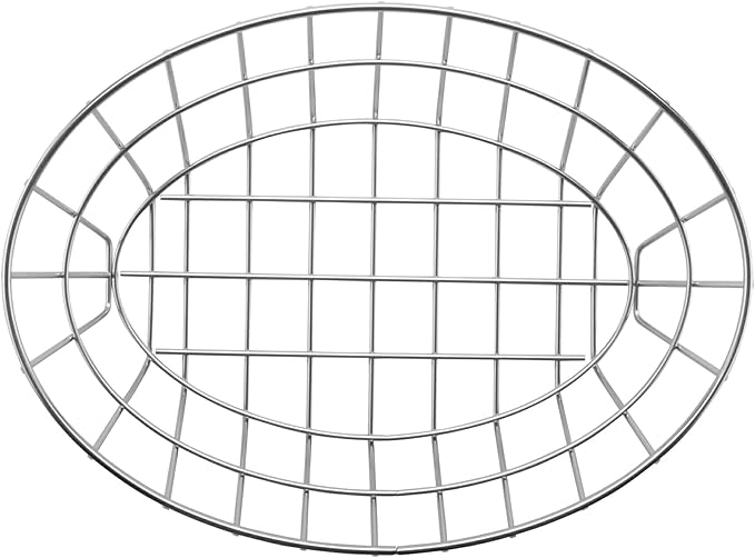 G.E.T. 4-84418 12" x 8.5" Oval Basket, 2" Clipper Mill, Stainless Steel