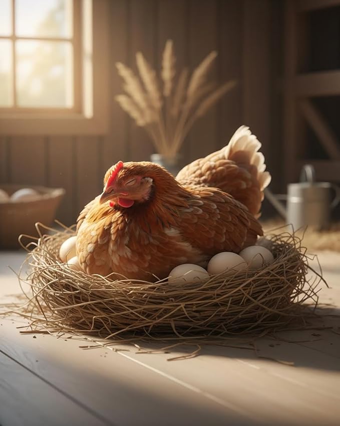 8 PCS Wooden Fake Dummy Nest Eggs - Agricultural Tools for Chicken Coop Nesting,Encourages Hens to Lay Eggs（Brown）