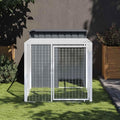 Chicken Cage Outdoor 79.1"x43.3"x43.3" Galvanized Steel Anthracite with Run Heavy Duty Coop for Multiple Chickens Easy Setup for Backyard Farm