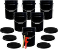 ePackageSupply 5 Gallon Plastic Bucket with Airtight Lid | Made in USA | Food Grade Bucket | BPA-Free | Heavy Duty 90 Mil All Purpose Pail | One 12" Rubber Mallet & One Lid Opener Included | 6 Pack