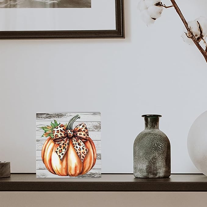 Fall Decorations for Home Farmhouse Office Bedroom Dining Room, Autumn Pumpkins Decor, Fall Sign, Autumn Decor Wood 2401