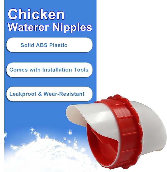 6pcs Chicken Feeder Kit with Hole Saw, Heavy Duty Rainproof & No-Waste DIY Automatic-Feeding Gravity System for Buckets/Troughs