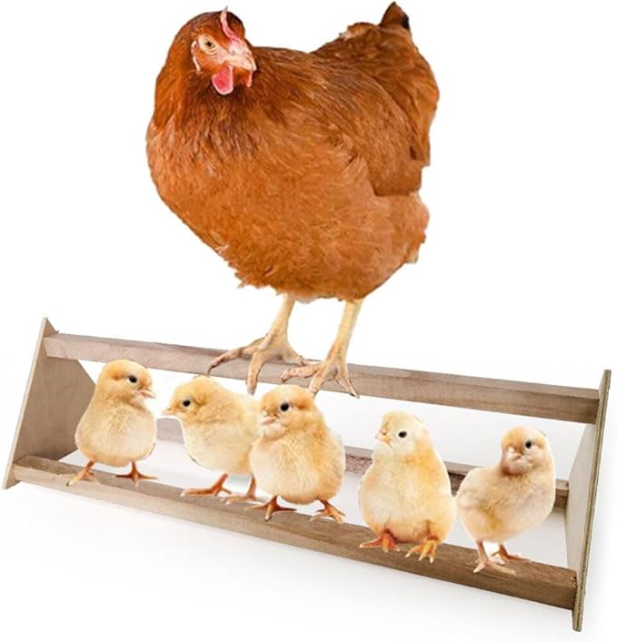 POPETPOP Chicken Perch - Wooden Chicken Roosting Bar Bird Perch Coop Accessories Chick Stand Trainning Toy Coop Toys for Hens Chicks Birds
