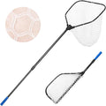Large Telescoping Fishing Net, Folding Landing Net with Long Handle, Rubber Netting, Lightweight, Length 56″-75″, Hoop Size 20″ x 19″, Depth 20″, 25 lbs. Capacity