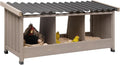 Chicken Nesting Box, Wall-Mounted Wooden Chicken Coop Accessories with PVC Roofing, 3 Compartments for Hens & Ducks Outdoor or Indoor Use