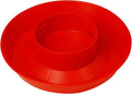Little Giant® Screw-On Poultry Waterer Base | Heavy Duty Plastic Water Tray Base for Container | Chicken Waterer Screw on Base | 1 Quart | Red