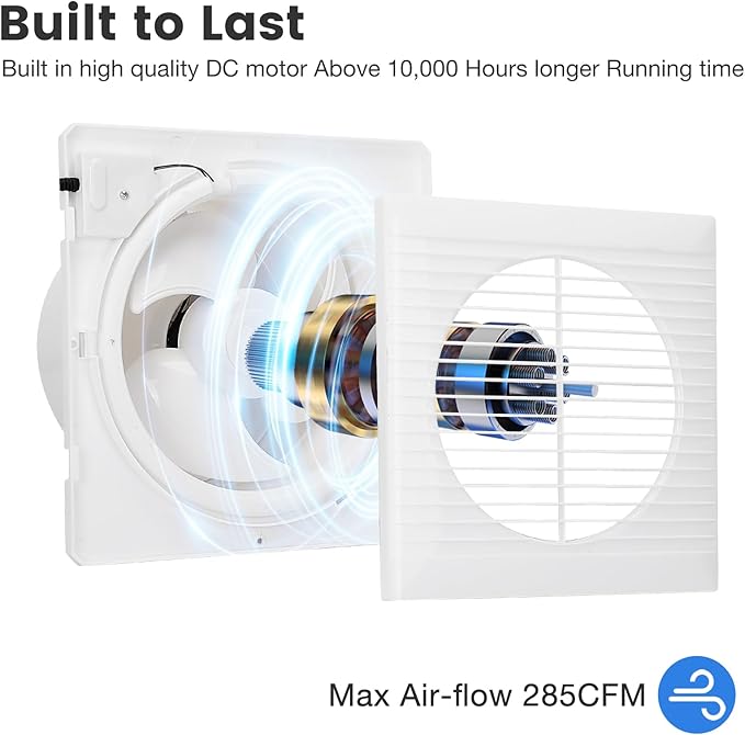 Solar Exhaust Fan, Solar Powered Vent Fan Kit for Outside Greenhouse Shed Chicken Coop (8" Fan)