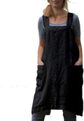 Japanese Pinafore Apron Smock Cotton Apron with Pockets Plus Size Aprons for Women