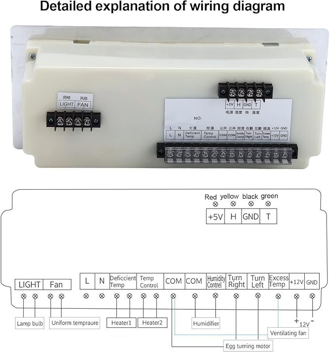 110V Egg Incubator Controller, XM-18D Digital Automatic Temperature Humidity Control Thermostat with Sensor Probe for Homebrew Incubator Greenhouse