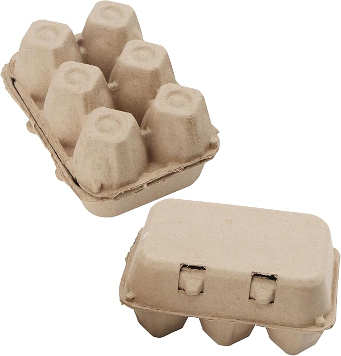 SOUJAP 30 Pack Half Dozen Paper Egg Cartons for Storing 6 Small to Medium Eggs