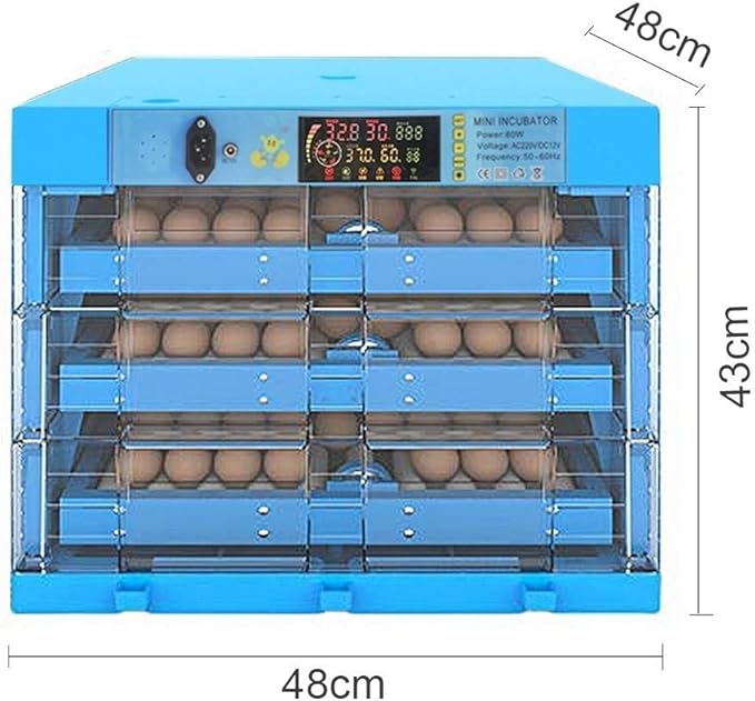 192 Egg Incubator Automatic Turning, Digital Poultry Hatcher with LED Display Egg Tray Temperature & Humidity Control,Duck Chicken Bird