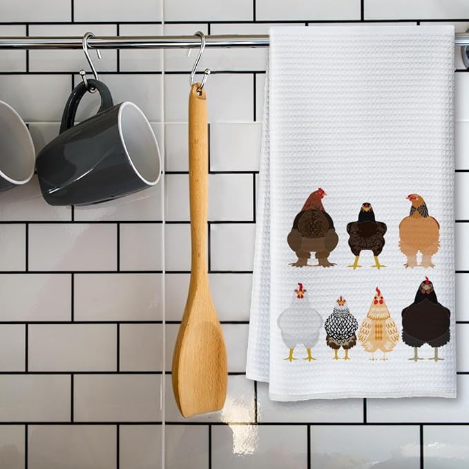 Chicken Kitchen Towels Hand Towels, Chicken Gifts Farmhouse Decor Dish Towels, Funny Chicken Hand Towels for Kitchen, Chicken Lovers Gifts Dishcloth Hand Towel, for Chicken Lover Mom