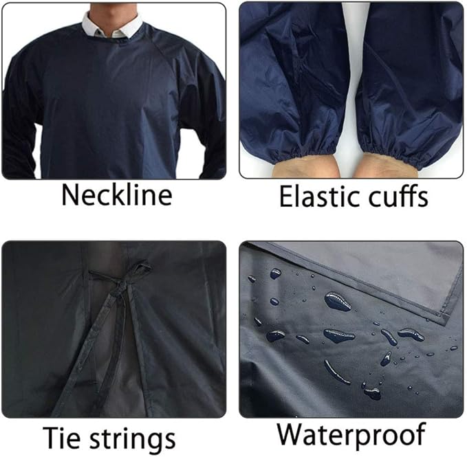 Waterproof Apron Long Sleeves,Waterproof Smock for Cleaning works,Butcher M08DB