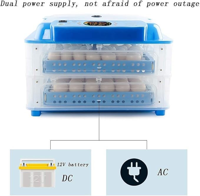 128 Eggs Incubators Automatic Turning, Poultry Digital Temperature Control for Chickens Ducks Birds Family Use