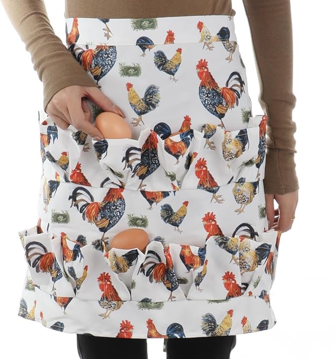 Egg Gathering Apron With 12 Pockets, Canvas Egg Carrier Apron For Chicken, Duck, Goose Eggs, Unisex Adult Kitchen Workwear