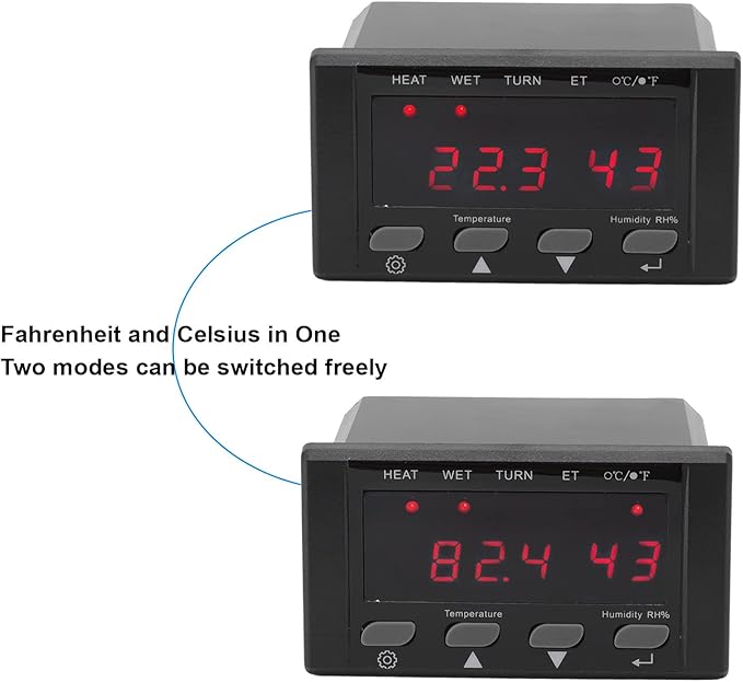 Digital Temperature Controller, 220V/110V Automatic Egg Incubator Thermostat Incubator Temp Humidity Controller