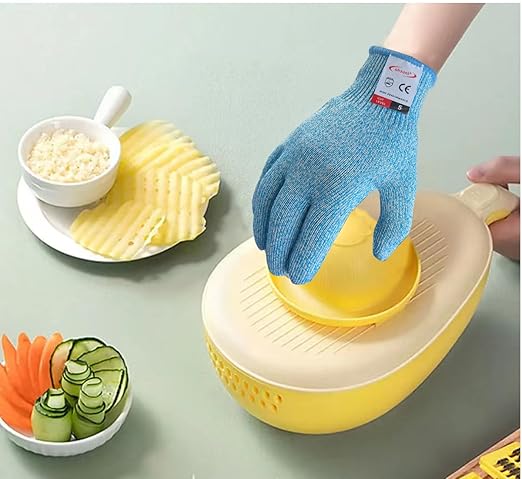 Cutting Gloves, 1 Pairs of Cut Resistant Gloves Food Grade, Cut Resistant Gloves for Kitchen, Oyster Shucking, Fish Fillet Processing, Carving Wood and Gardening(Medium-Blue)