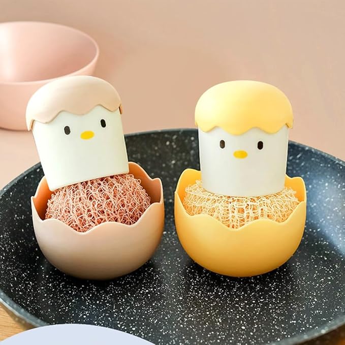 2 Pcs Egg Cleaning Brush Chick Brush Cute Egg Shape Scrubber Egg Cleaner for Freshers Eggs and Incubator Scrub Brush About 12 X 8cm