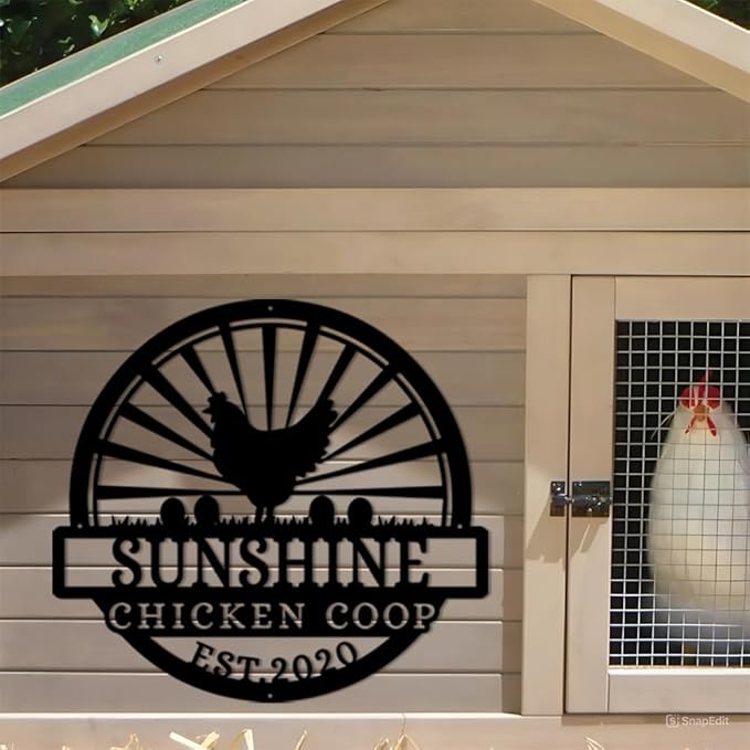 Luxury Personalized Chicken Coop Metal Sign, Custom Metal Chicken Farm Sign, Chicken Sign, Chicken Hen House Sign, Hen Hourse Decorations, Farmer Gifts, Chicken Coop Decor 2