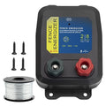 Electric Fence Energizer with 17 Gauge Aluminum Wire, 2-Mile/ 8 Acres Electric Fence Charger, Livestock Fence Charger for Preventing Raccoons, Squirrels, Chicken Coops, Skunks intruding 0.1 Joule