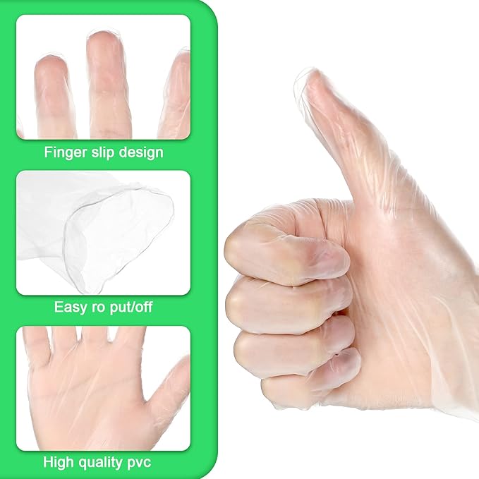Honeydak 30 Pairs Field Dressing Gloves Disposable Deer Gutting Hunting Cleaning Gloves with Long and Short Mitten Combo PVC