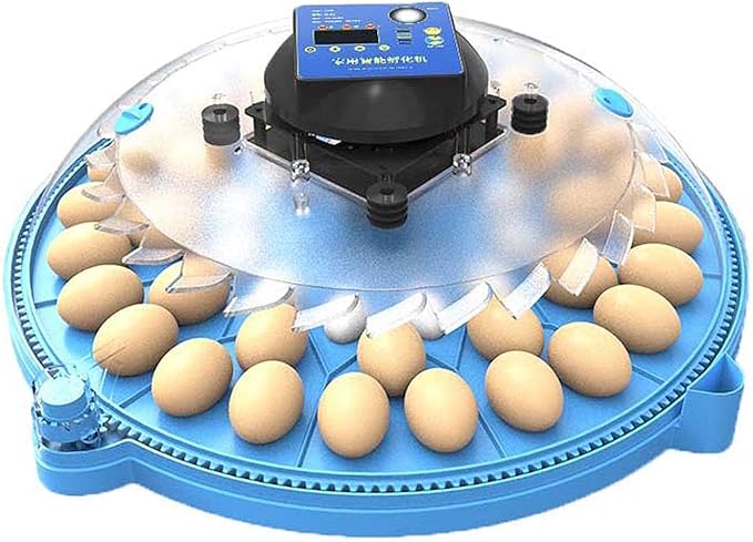 Egg Incubators, Round Poultry Hatcher, Automatic Temperature Control Digital Display Incubator, for Hatching Chick Duck Goose Pigeon Quail Bird Eggs (48 Pieces)