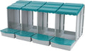 Chicken Nesting Box, 4 Compartments PP Nesting Box, Wall Mountable Nesting Boxes with Inclined Top, Drain Holes & Resting Platform for Chicken and Poultry to Collect Eggs