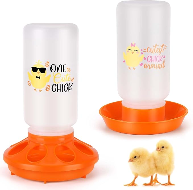 TGEYD Chick Feeder and Waterer Set – Automatic 1L Chicken Feeder and Waterer for Baby Chicks, Ducks, and Quail – Brooder Starter Kit & Chicken Coop Accessories