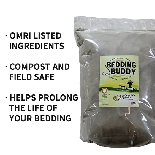 New Country Organics | Bedding Buddy to Prolong Livestock Bedding Life | Absorbs Moisture Neutralizes Harmful Odors | 25 lbs