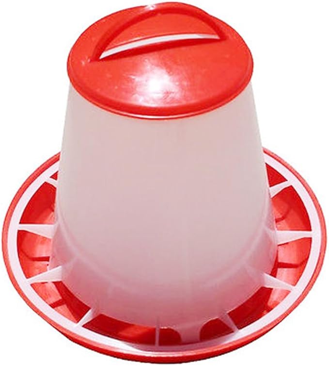 Baost Plastic Hanging Poultry Feeder Chicken Quail Chick Hen Drinker Food Feeder Waterers Bucket Chicken Feeder Trough 1.5L Chick Small Birds Feeder Jar