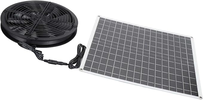 Solar Exhaust Fan High Speed 20W 16V Solar Panel Ventilation Fan for Chicken Coop Pet House Barn Greenhouse
