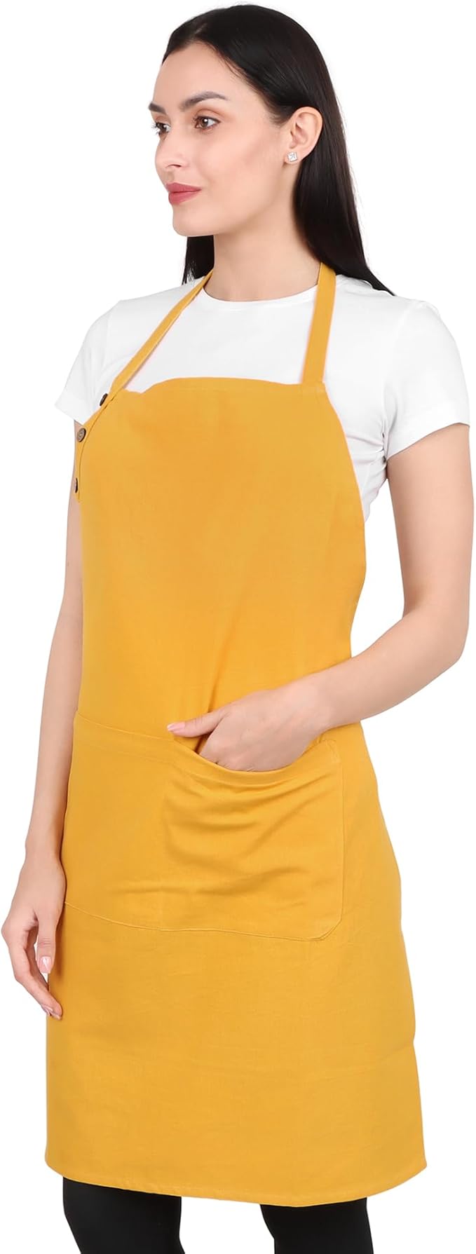 Kitchen Apron Cotton Waterdrop Resistant with adjustable Aprons for Women with Pockets 9 Color option Cooking